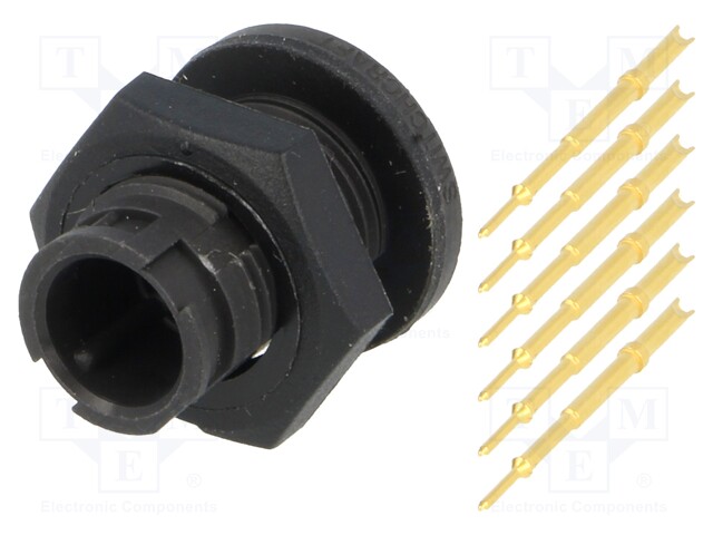 Connector: circular; Series: EN2; socket; male; soldering; PIN: 6; 3A
