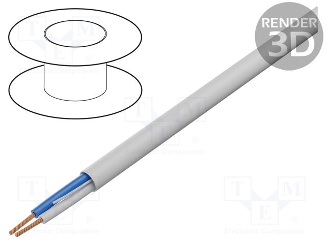 Wire; LON BUS; 1x2x16AWG; solid; Cu; unshielded; PVC; grey; 300V
