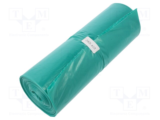 Trash bags; LDPE; Colour: green; 10pcs; 240l