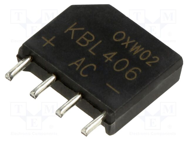 Bridge rectifier: single-phase; Urmax: 600V; If: 4A; Ifsm: 200A