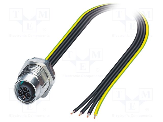 Connector: M12; socket; PIN: 4; female; 630V; straight; IP65; cables