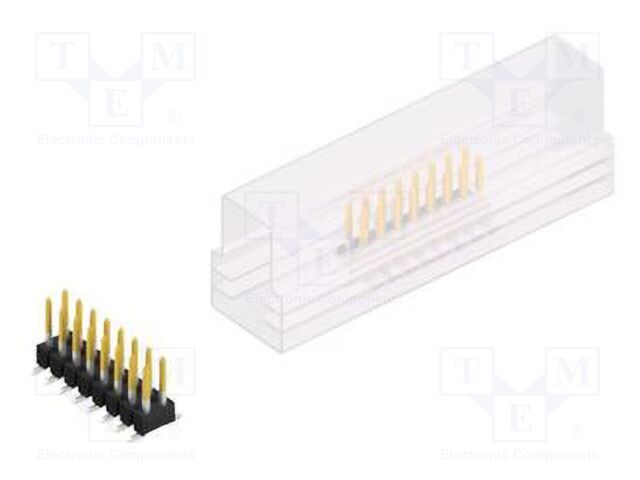 Connector: pin strips; pin header; male; PIN: 16; 2.54mm; SMT; 2x8