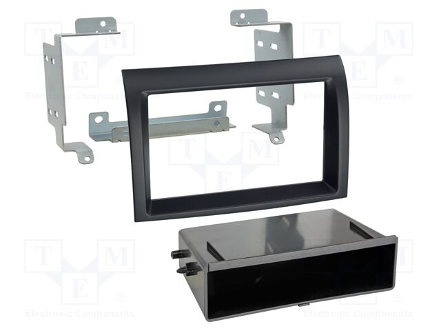 Radio frame; Citroën,Fiat,Opel,Peugeot; black; Version: 2 DIN