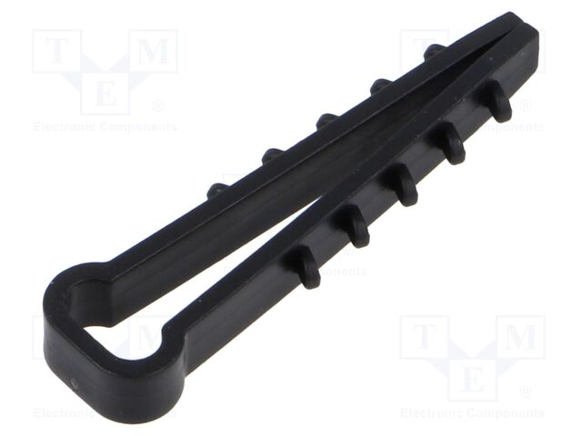 Holder; 100pcs; RectDowel; Body: black; 8x5mm