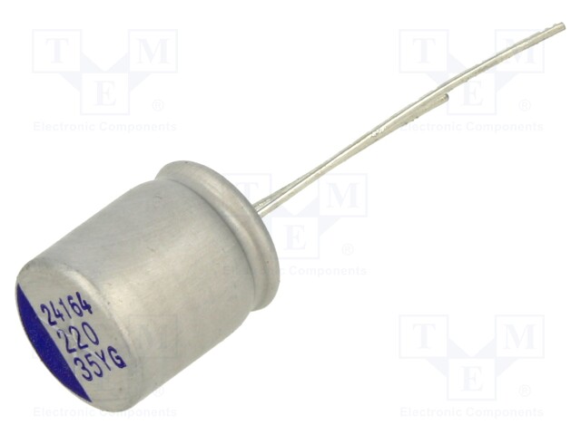 Capacitor: hybrid; THT; Pitch: 5mm; -55÷125°C; ±20%; 220uF; 35VDC