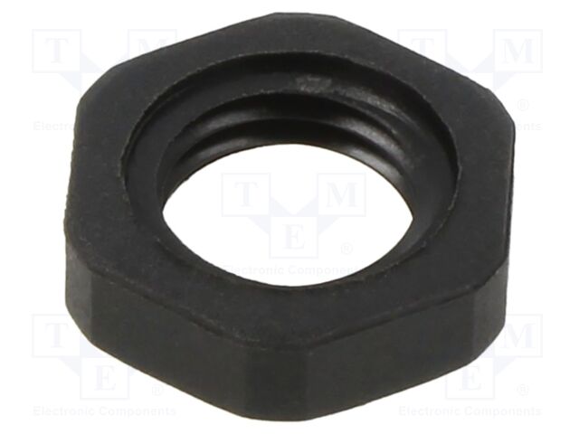 Nut; M12; 18mm; black; -40÷100°C; Thread: metric; Pitch: 1.5