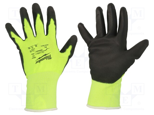 Protective gloves; Size: 8,M; Resistance to: cutting; warning