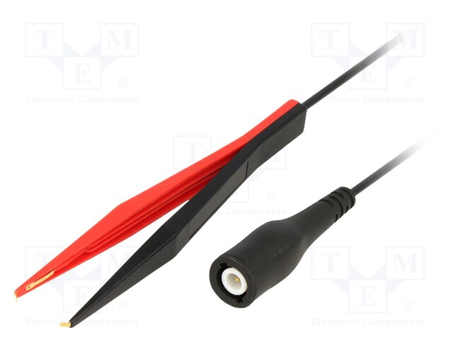 Kelvin cable; 1m; red and black; 1A; 70VDC; Plating: gold-plated