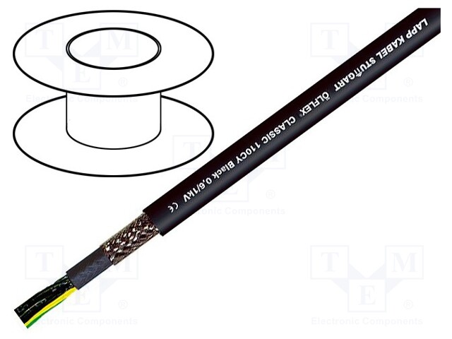 Wire; ÖLFLEX® CLASSIC 110 CY BLACK; 4x1mm2; tinned copper braid
