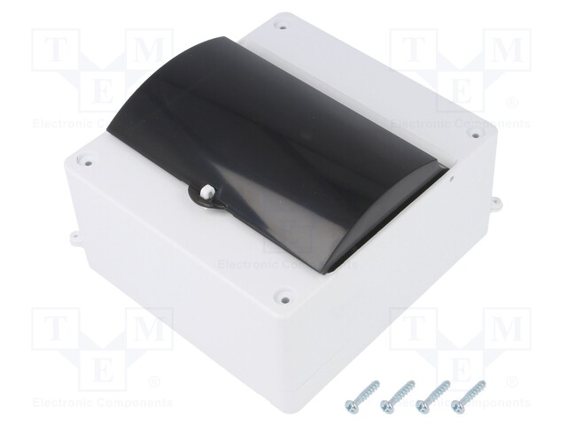 Enclosure: for modular components; IP20; white; No.of mod: 6; 400V