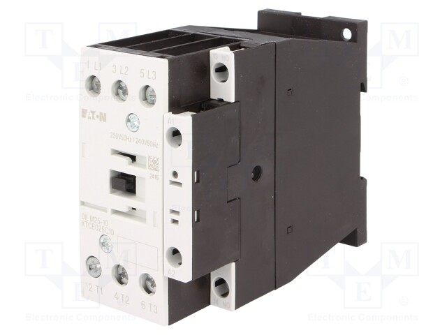 Contactor: 3-pole; NO x3; Auxiliary contacts: NO; 230VAC; 25A; 690V