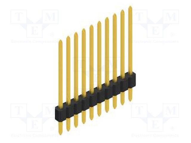Connector: pin strips; pin header; male; PIN: 10; 1.27mm; THT; 1x10