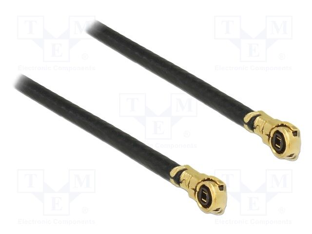 Cable; 400mm; IPEX MHF 4L,both sides; black; Øcable: 1.13mm; 50Ω