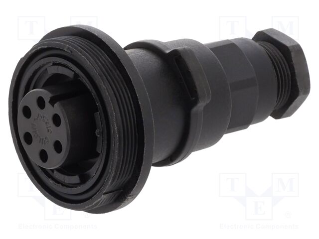 Connector: circular; plug; female; PIN: 6; 5A; 277V; IP68,IP69K