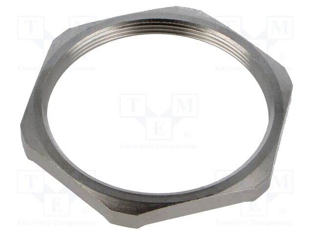 Nut; with earthing; M63; brass; 70mm; Thread: metric; Pitch: 1.5