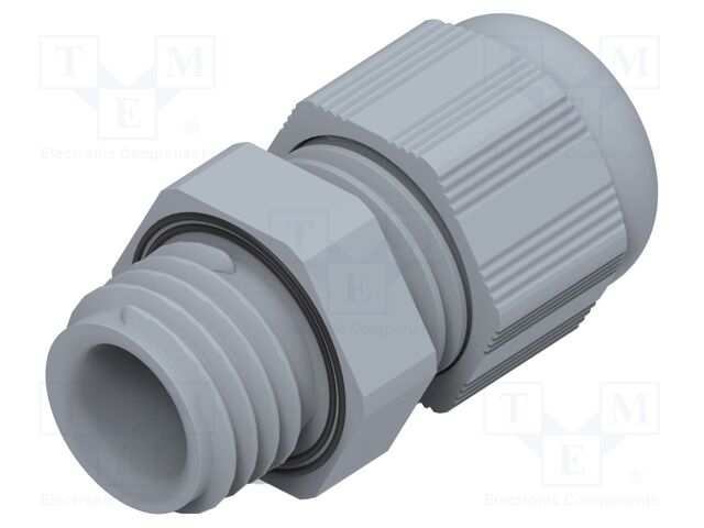 Cable gland; without nut; M12; 1.5; IP68; Mat: polyamide; grey