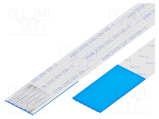 FFC cable; Cores: 6; Cable ph: 1mm; L: 203mm; 60V; Plating: tinned; 1A