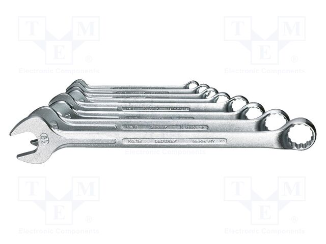 Wrench-set; combination spanner; Chrom-vanadium steel; 8pcs.