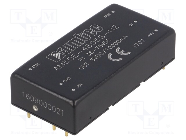 Converter: DC/DC; 50W; Uin: 36÷75V; 5VDC; Iout: 10A; 2"x1"; 35g