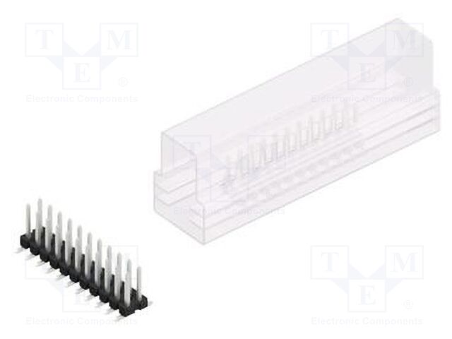 Connector: pin strips; pin header; male; PIN: 22; 2.54mm; SMT; 2x11