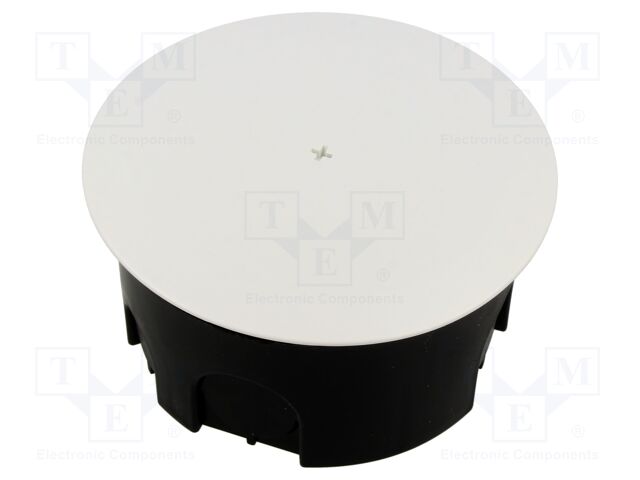 Enclosure: junction box; Ø: 71mm; plaster embedded; IP20; black