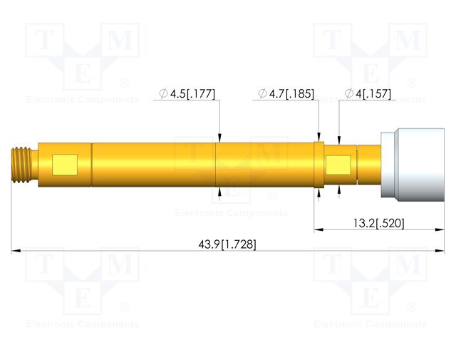 Test needle; plug-in