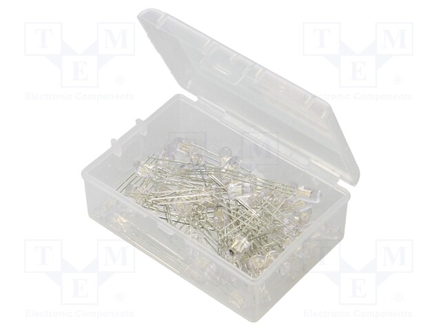 Kit: LED; 5mm; THT; 50pcs; red/green; 3÷15V; plastic box; 7.5÷8mA