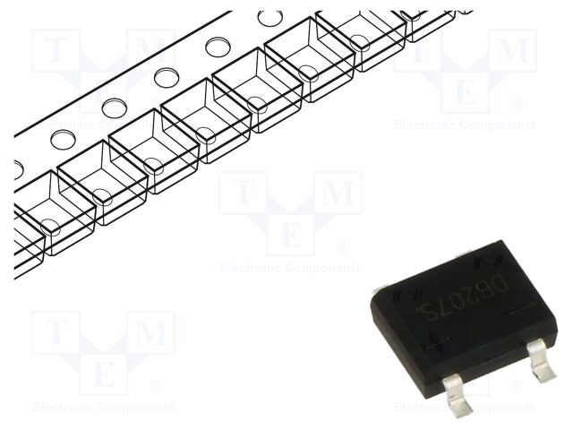 Bridge rectifier: single-phase; Urmax: 1kV; If: 2A; Ifsm: 60A; DBS