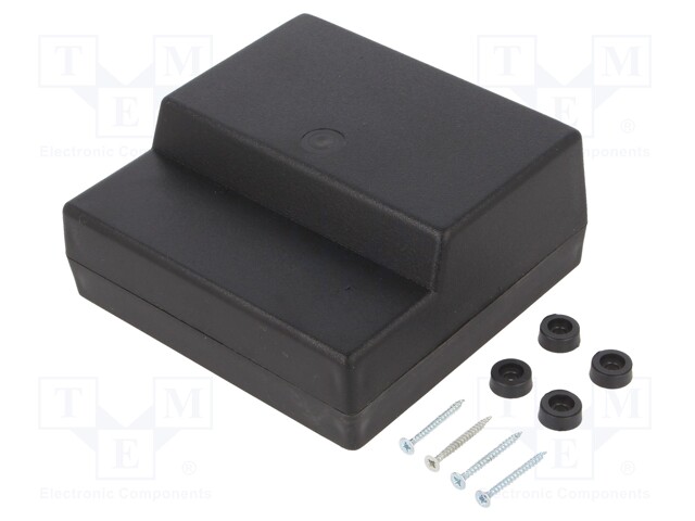 Enclosure: desktop; X: 125mm; Y: 120mm; Z: 53mm; ABS; black