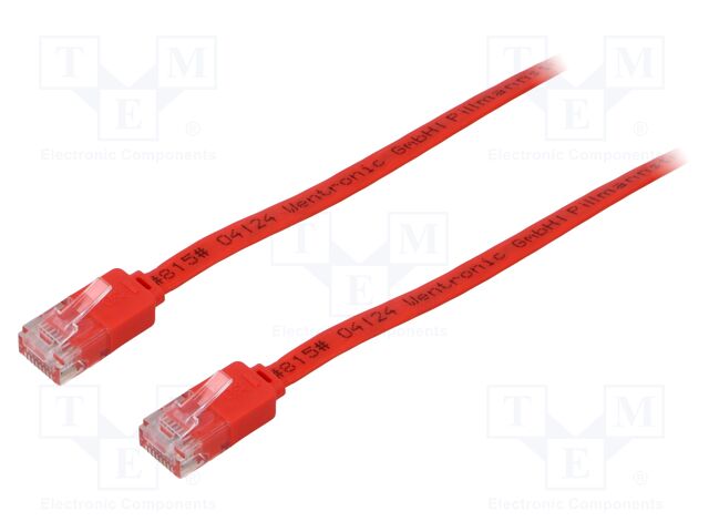 Patch cord; U/UTP; 6; stranded; Cu; PVC; red; Len: 1m; 32AWG
