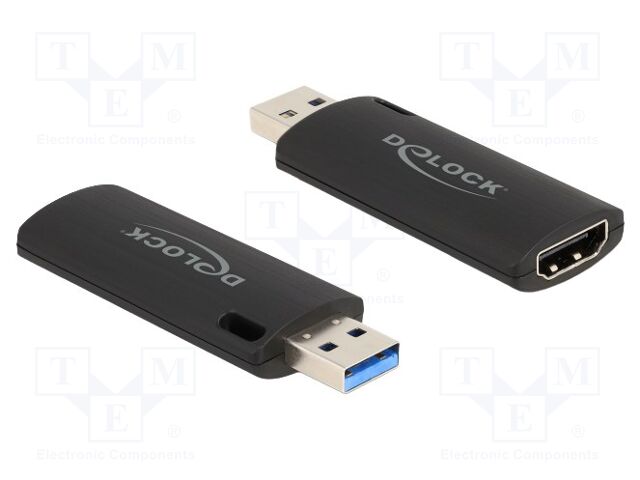 Adapter; HDMI socket,USB A plug; USB 2.0; PnP; black