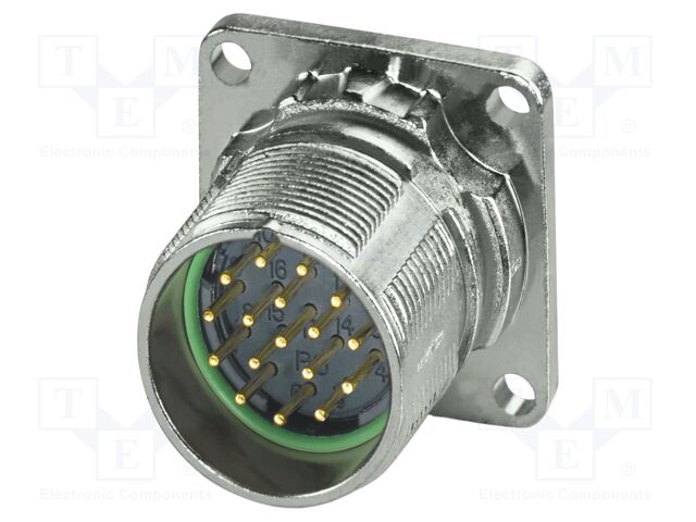 Connector: M23; socket; PIN: 17; crimped; straight; IP68; M23 PRO; 8A