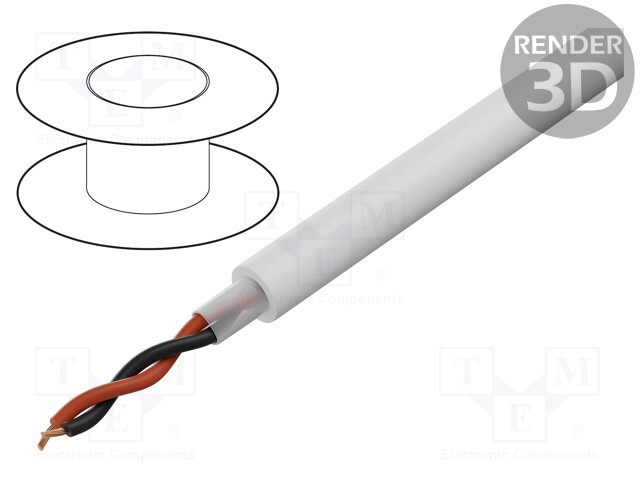Wire: assembly; Core: stranded; 2x0,5mm2; -20÷70°C; Package: 100m