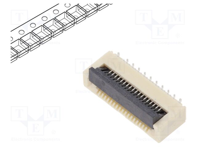 Connector: FFC/FPC; 30V; PIN: 18; vertical; SMT; tinned; 0.5A; LCP