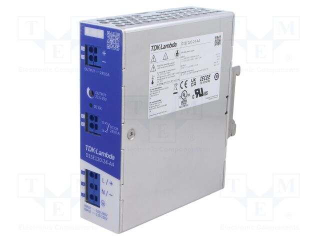 Power supply: switching; for DIN rail; 120W; 24VDC; 0÷5A; OUT: 1