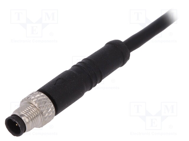 Connector: M5; plug; male; cables; PIN: 4; 1A; straight; IP67; 60V