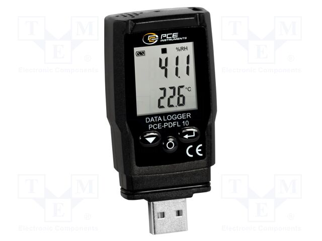 Data logger; temperature,humidity; Display: LCD 0,25"