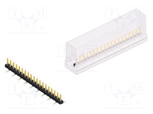 Connector: pin strips; pin header; male; PIN: 19; 2mm; SMT; 1x19