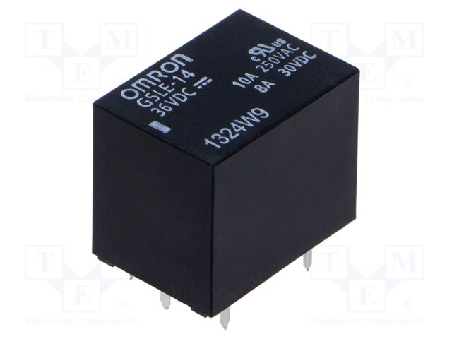 Relay: electromagnetic; SPDT; Ucoil: 36VDC; 10A; 10A/120VAC; PCB