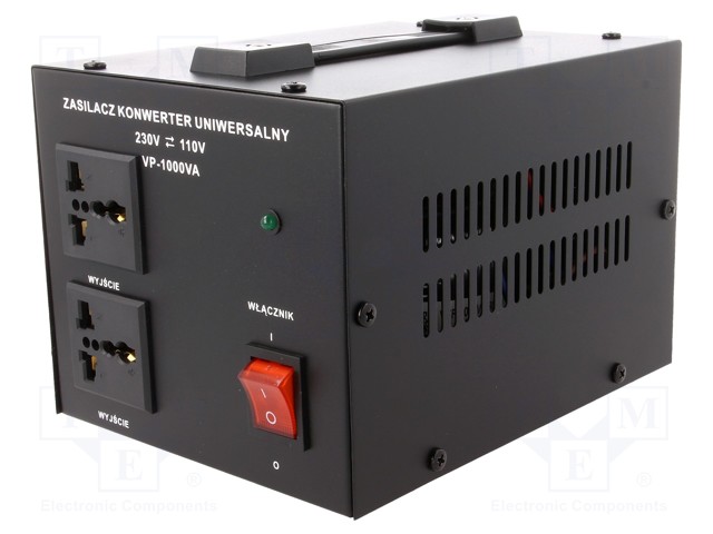 Autotransformer; 230/120VAC; Power: 1000VA; Usec.1: 120V