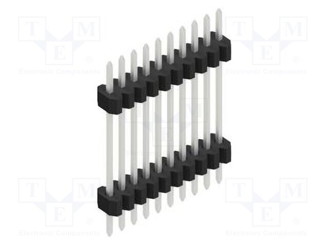 Connector: pin strips; pin header; male; PIN: 10; 1.27mm; THT; 1x10