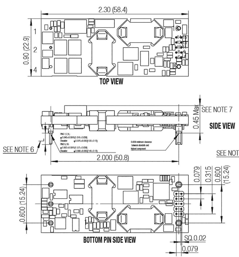 Converter: DC/DC; 200W; Uin: 36÷75V; Uout: 5VDC; Iout: 40A; DIP; 45g
