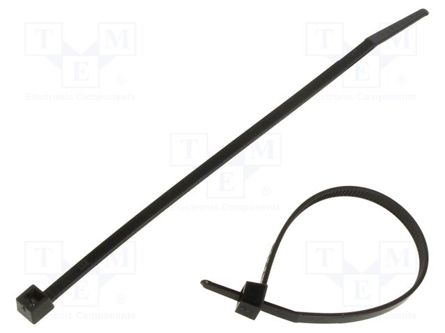 Cable tie; L: 140mm; W: 3.6mm; black; polyamide; Ømax: 30mm; UL94V-2
