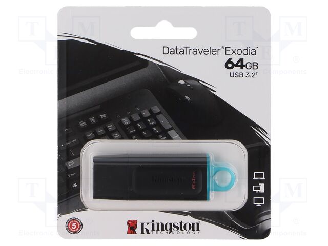 Pendrive; USB 3.2 Gen 1; 64GB; black; USB A