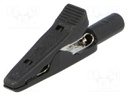 Crocodile clip; 15A; 60VDC; black; Grip capac: max.4mm