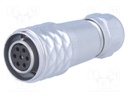 Plug; female; SF12; PIN: 7; IP67; 4÷6.5mm; 5A; soldering; for cable
