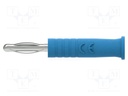 Connector: 4mm banana; plug; 10A; 30VAC; 60VDC; blue; nickel plated