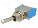 Switch: toggle; Pos: 2; SPDT; ON-ON; 3A/250VAC; Leads: for soldering