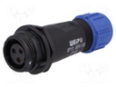 Plug; female; SP13; PIN: 3; IP68; 4÷6.5mm; 13A; soldering; for cable