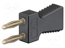 Stackable safety shunt; 2mm banana; 10A; black; gold-plated